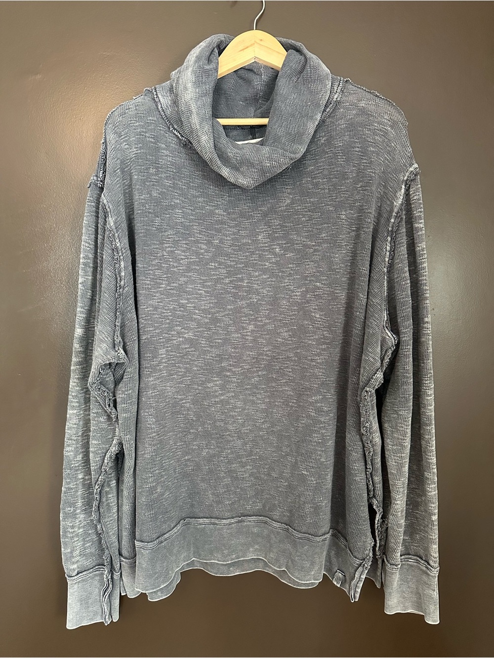 WE THE FREE Free People Timmy Turtleneck Charcoal Size Large